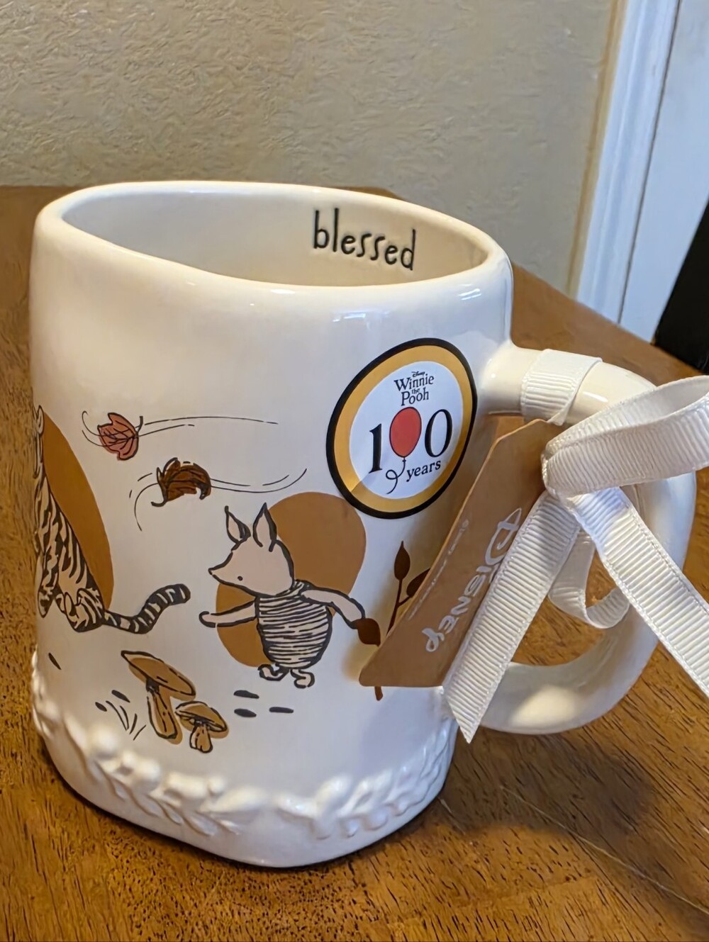 Winnie the Pooh And Rae Dunn 'Blessed' 100 Years Disney Commemorative Mug NWT